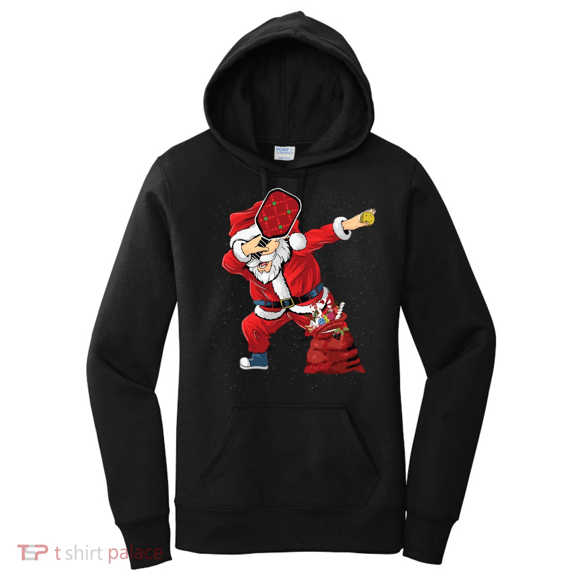 Funny Pickleball Christmas Santa Playing Pickleball Women's Hoodie
