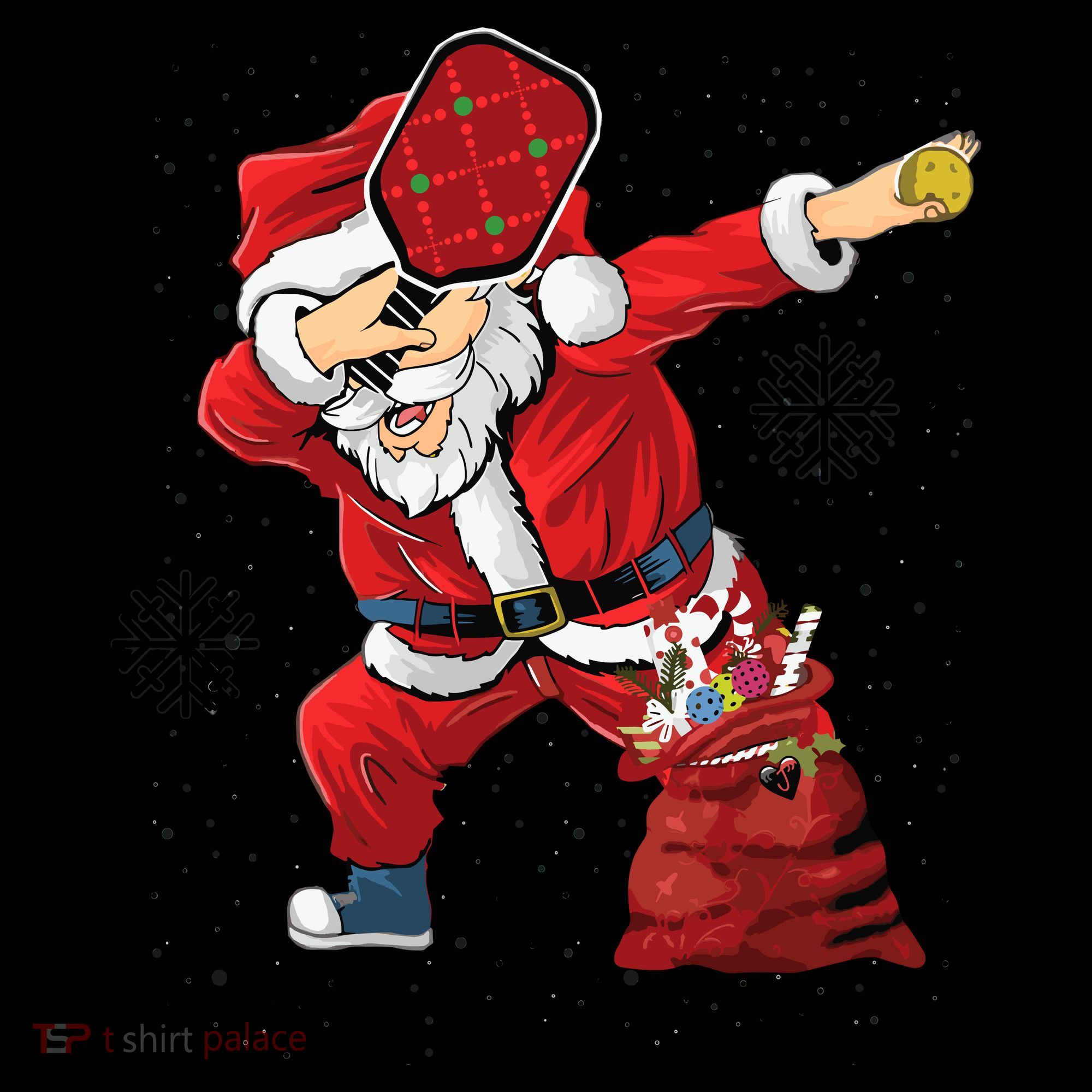 Funny Pickleball Christmas Santa Playing Pickleball Women's Hoodie