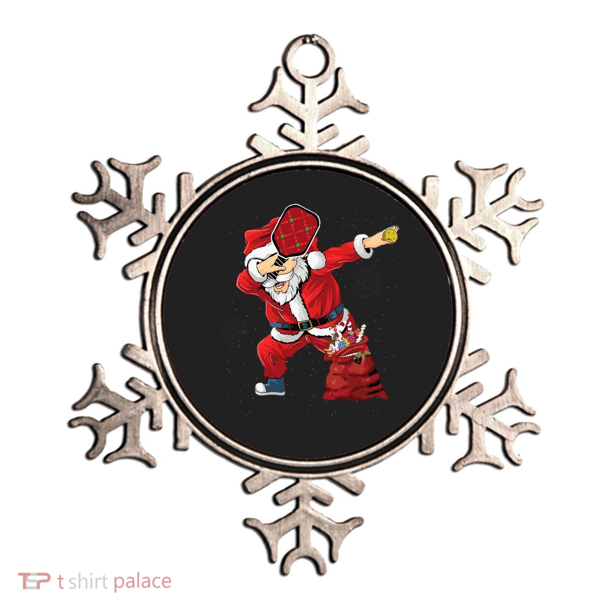 Funny Pickleball Christmas Santa Playing Pickleball Ornament