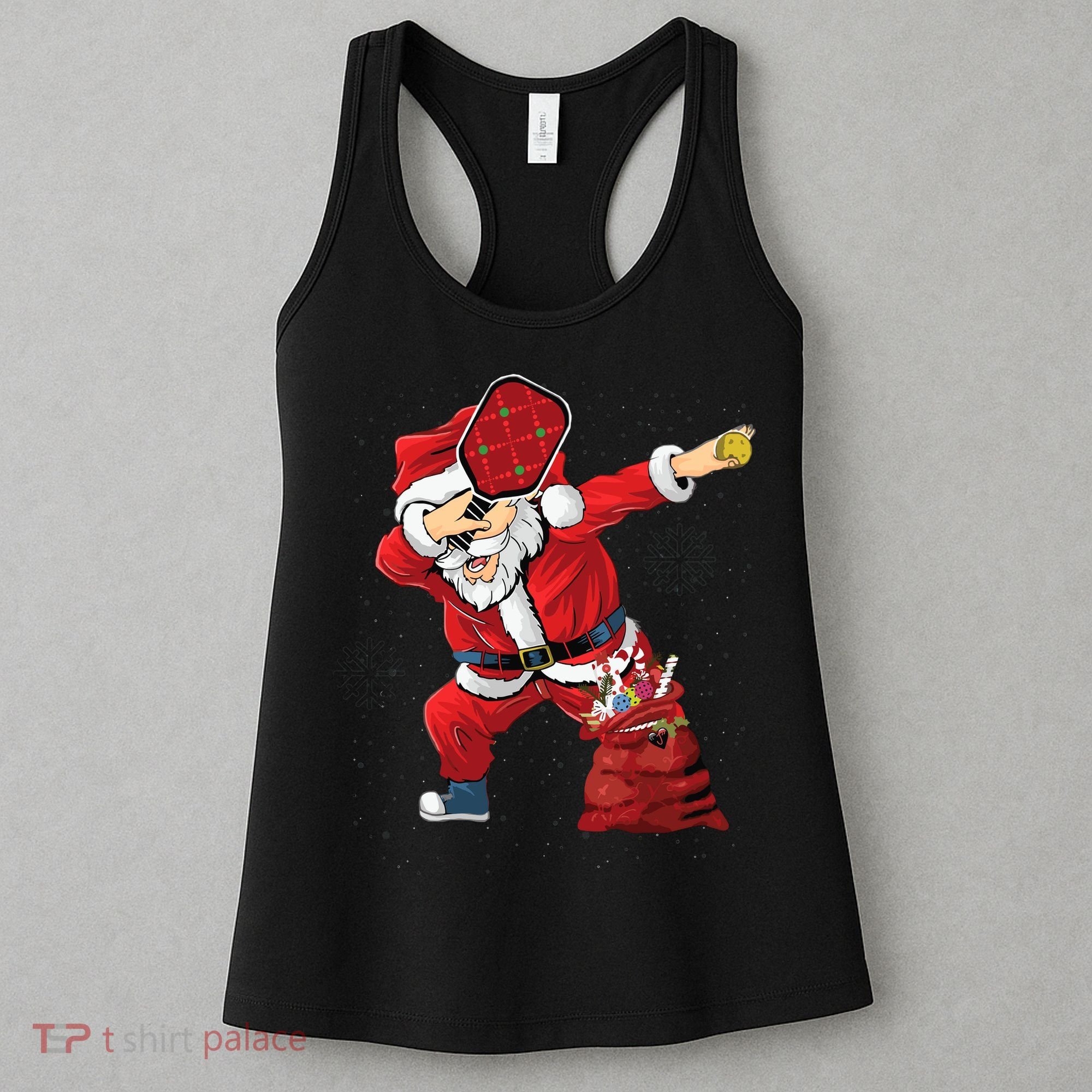 Funny Pickleball Christmas Santa Playing Pickleball Women's Tank Top