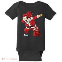 Funny Pickleball Christmas Santa Playing Pickleball Baby Bodysuit thumb 0