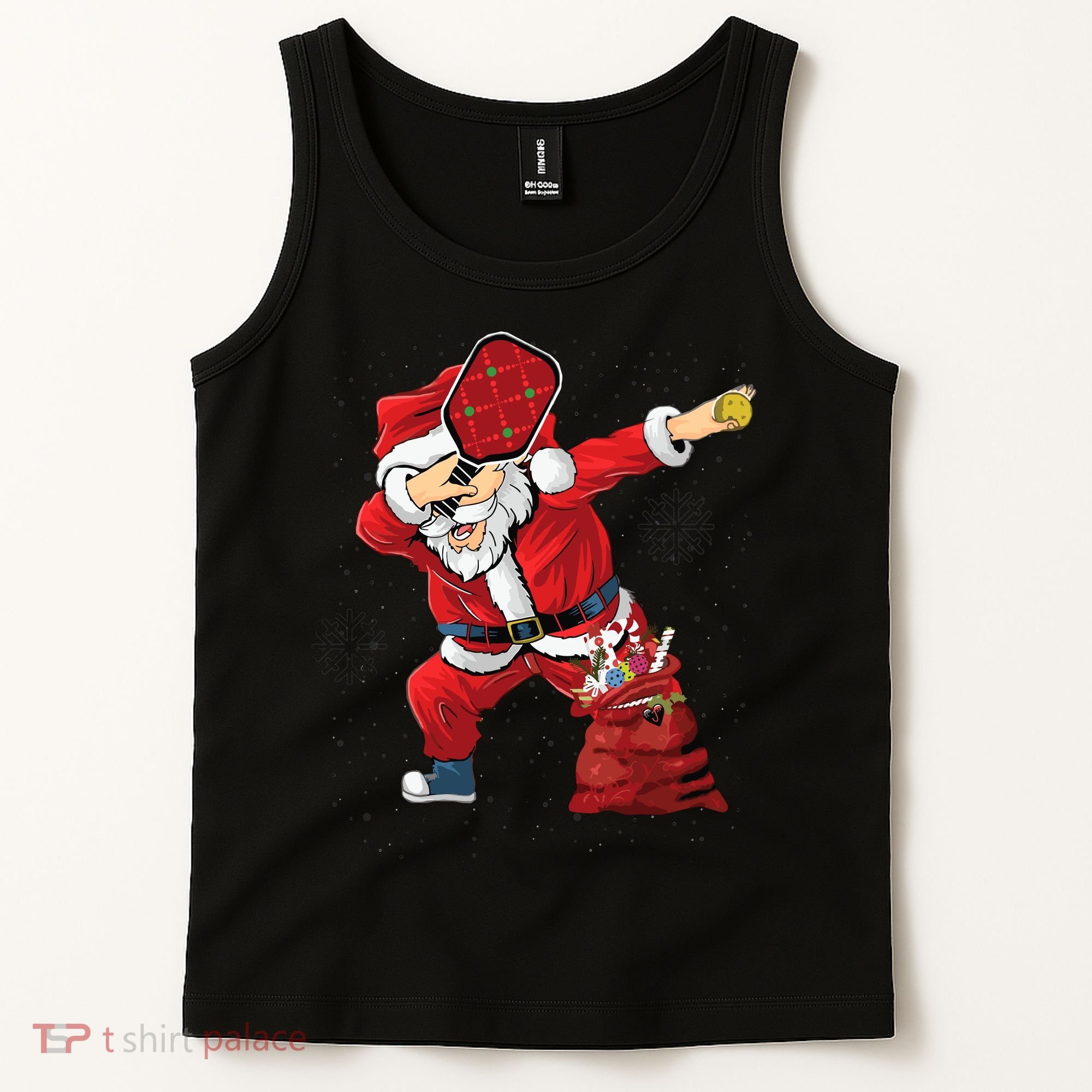 Funny Pickleball Christmas Santa Playing Pickleball Tank Top