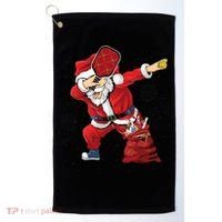Funny Pickleball Christmas Santa Playing Pickleball Golf Towel thumb 0