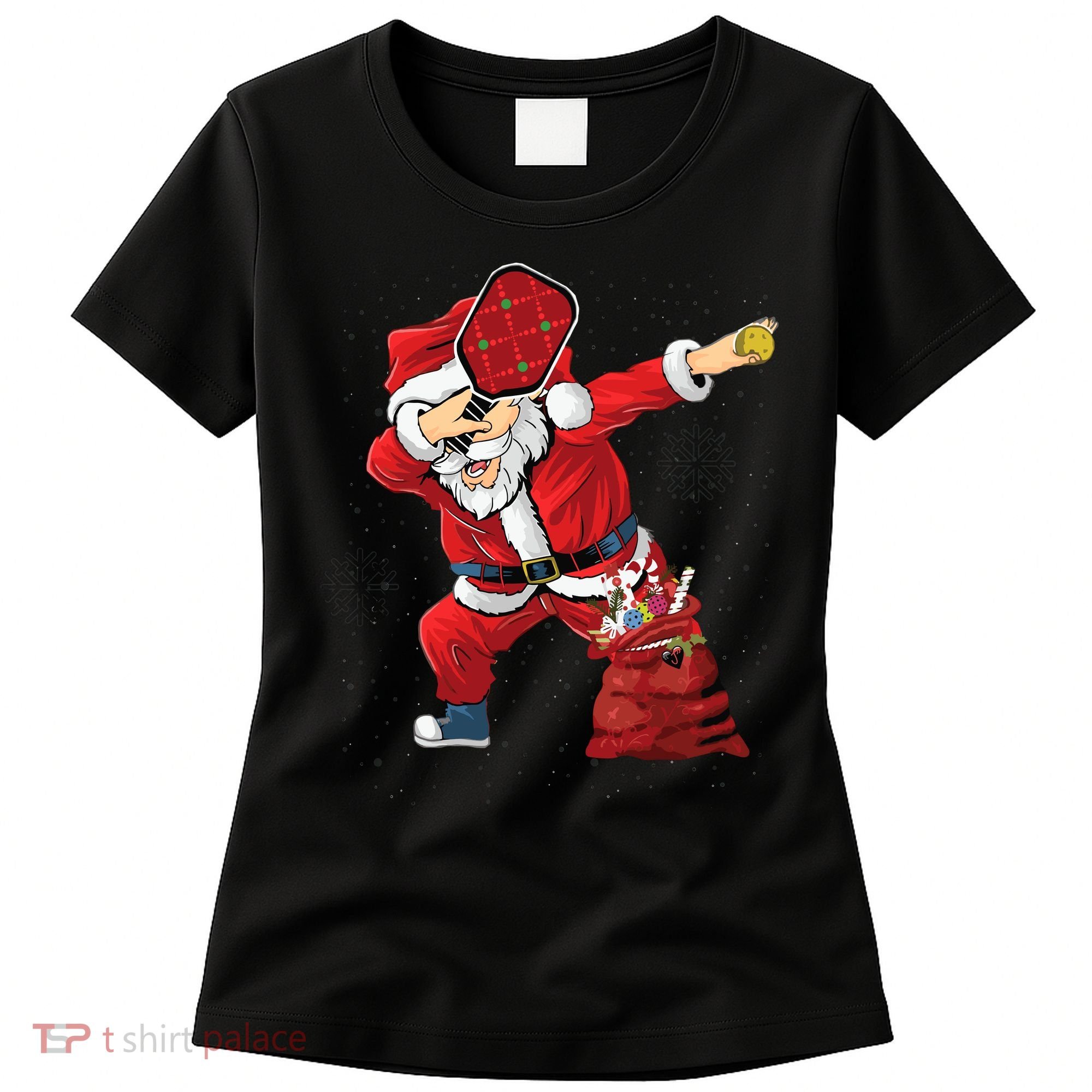 Funny Pickleball Christmas Santa Playing Pickleball Women's T-Shirt