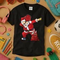 Funny Pickleball Christmas Santa Playing Pickleball Kids T-Shirt thumb 3