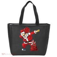 Funny Pickleball Christmas Santa Playing Pickleball Tote Bag thumb 0