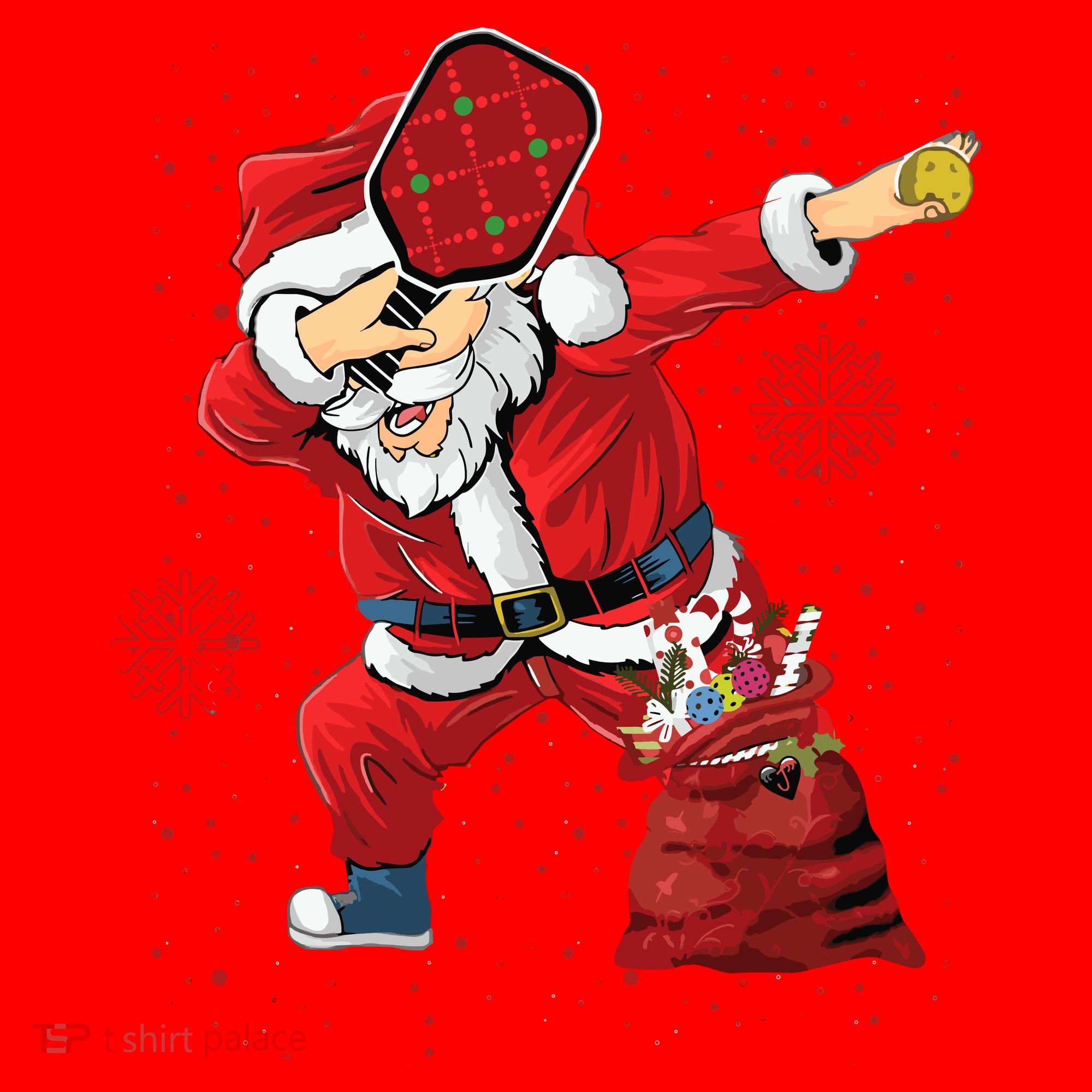 Funny Pickleball Christmas Santa Playing Pickleball Santa Hat