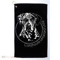 Funny Proud Catahoula Leopard Dog Portrait Gift Present Golf Towel thumb 0