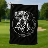 Funny Proud Catahoula Leopard Dog Portrait Gift Present Golf Towel thumb 1