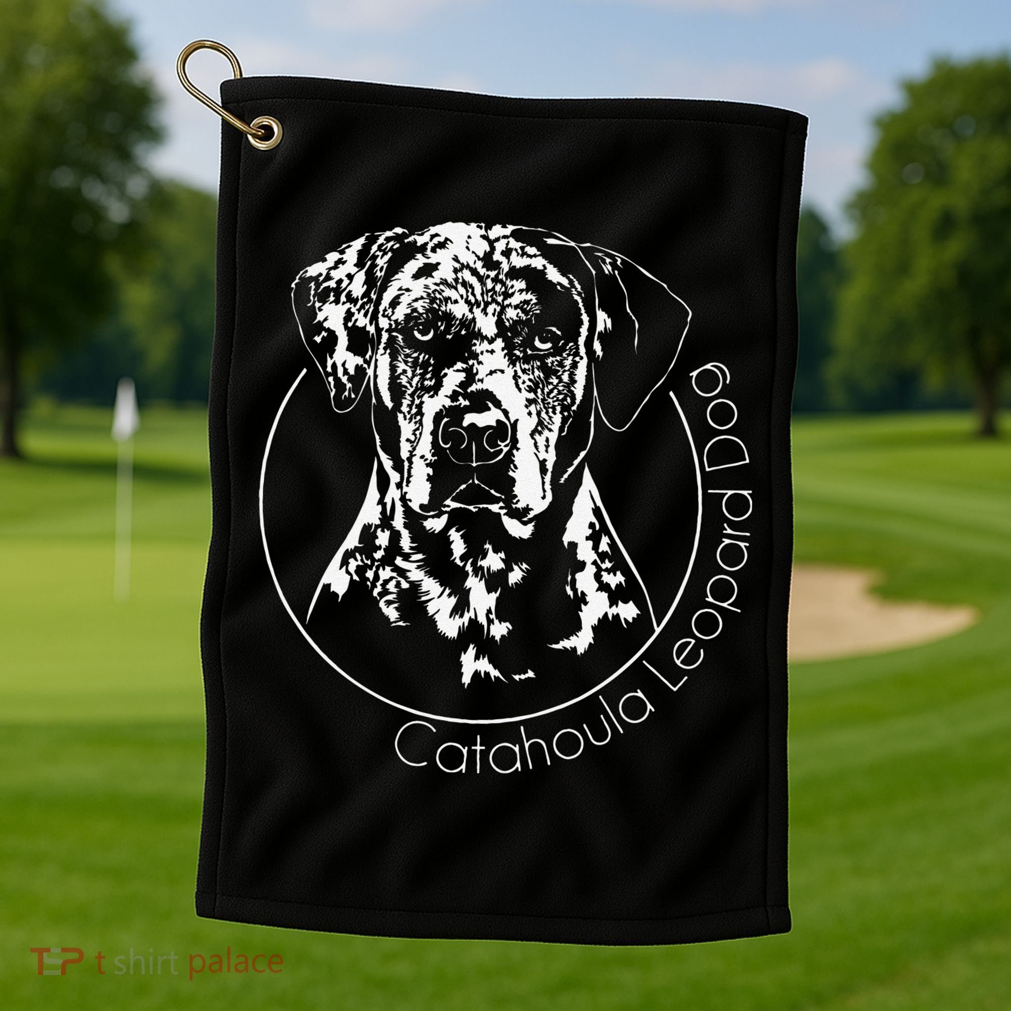Funny Proud Catahoula Leopard Dog Portrait Gift Present Golf Towel
