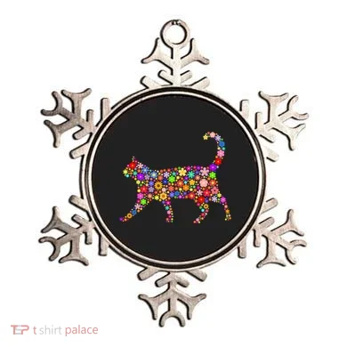 Floral Pattern Cat  Floral Cat Silhouette Ornament