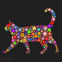 Floral Pattern Cat  Floral Cat Silhouette Hat thumb 2
