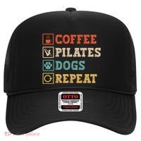 Funny Pilates Coffee Pilates Dogs Repeat Pilates Lover Gift Hat thumb 0