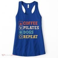Funny Pilates Coffee Pilates Dogs Repeat Pilates Lover Gift Women's Tank Top thumb 0