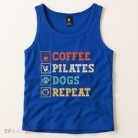 Funny Pilates Coffee Pilates Dogs Repeat Pilates Lover Gift Tank Top thumb 2