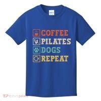 Funny Pilates Coffee Pilates Dogs Repeat Pilates Lover Gift Kids T-Shirt thumb 0