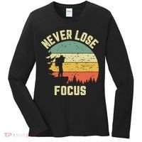 Funny Photographer Camera Never Lose Focus Photography Women's Long Sleeve Shirt thumb 0