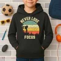 Funny Photographer Camera Never Lose Focus Photography Kids Hoodie thumb 2