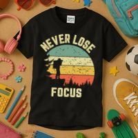 Funny Photographer Camera Never Lose Focus Photography Kids T-Shirt thumb 3