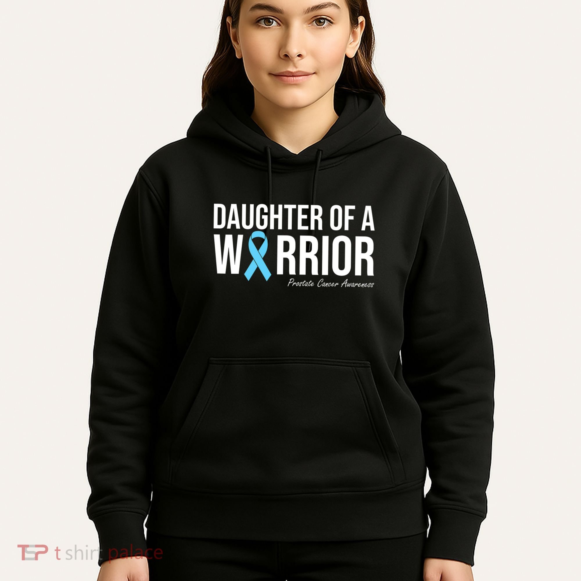 Family Prostate Cancer Awareness Light Blue Daughter Warrior Hoodie