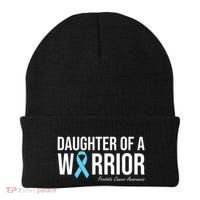 Family Prostate Cancer Awareness Light Blue Daughter Warrior Beanie thumb 0