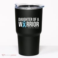 Family Prostate Cancer Awareness Light Blue Daughter Warrior Tumbler thumb 0