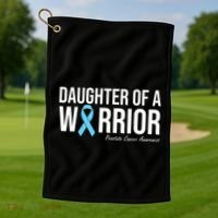 Family Prostate Cancer Awareness Light Blue Daughter Warrior Golf Towel thumb 1