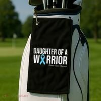 Family Prostate Cancer Awareness Light Blue Daughter Warrior Golf Towel thumb 2