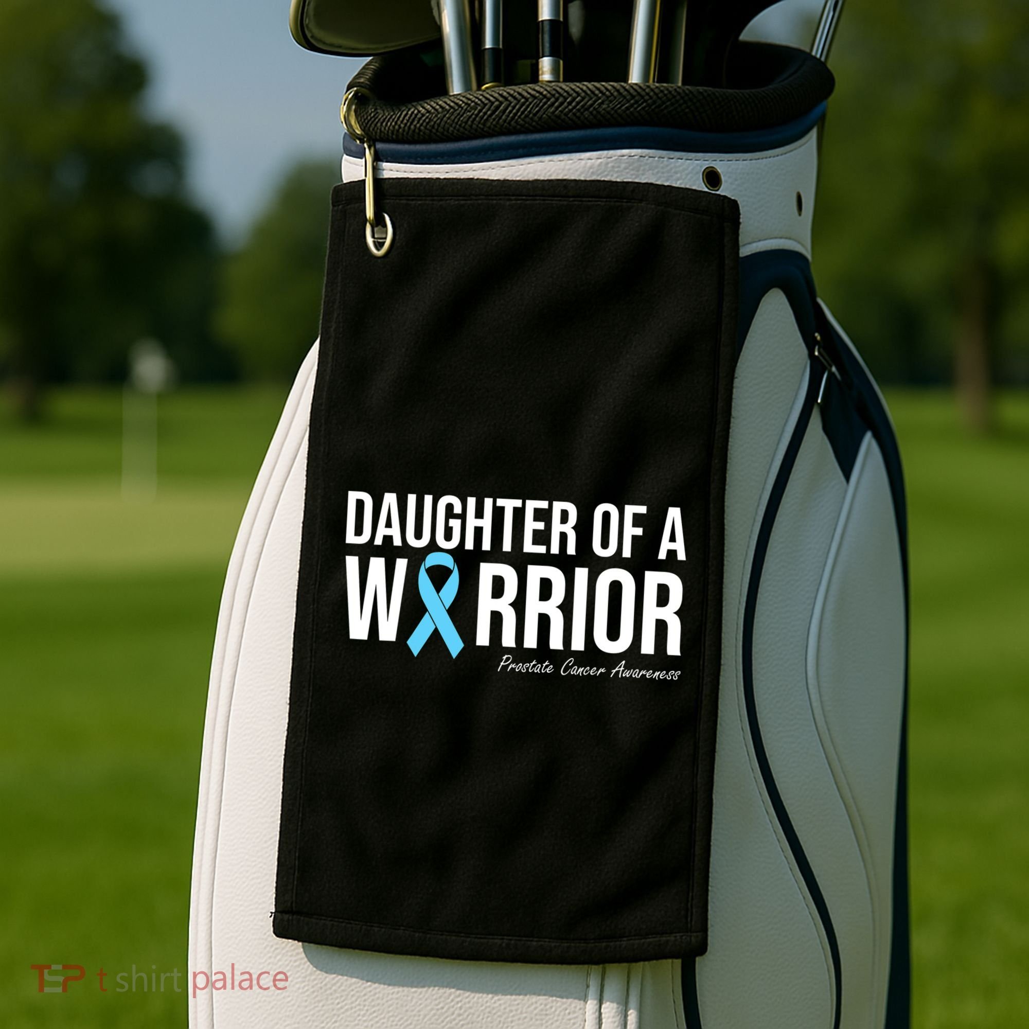 Family Prostate Cancer Awareness Light Blue Daughter Warrior Golf Towel