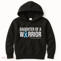 Family Prostate Cancer Awareness Light Blue Daughter Warrior Kids Hoodie thumb 0