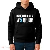 Family Prostate Cancer Awareness Light Blue Daughter Warrior Kids Hoodie thumb 4