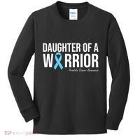 Family Prostate Cancer Awareness Light Blue Daughter Warrior Kids Long Sleeve Shirt thumb 0