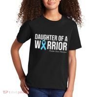 Family Prostate Cancer Awareness Light Blue Daughter Warrior Kids T-Shirt thumb 2