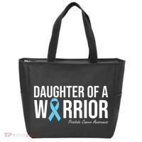 Family Prostate Cancer Awareness Light Blue Daughter Warrior Tote Bag thumb 0