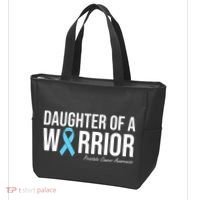 Family Prostate Cancer Awareness Light Blue Daughter Warrior Tote Bag thumb 3