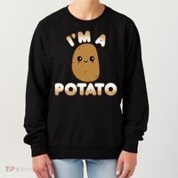 Funny Potato Costume Cute Kawaii Style Smiling Im A Potato Women's Sweatshirt thumb 0