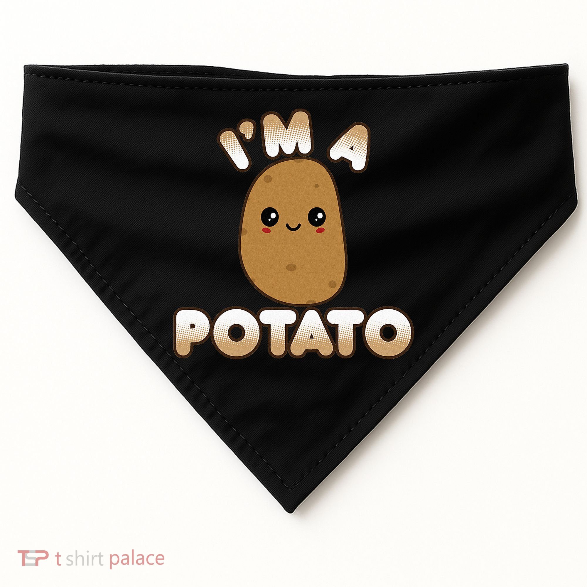 Funny Potato Costume Cute Kawaii Style Smiling Im A Potato USA-Made Doggie Bandana
