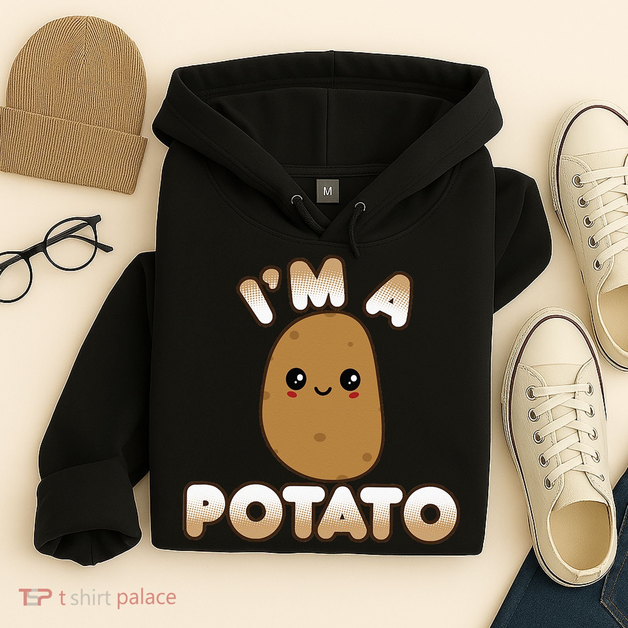 Funny Potato Costume Cute Kawaii Style Smiling Im A Potato Hoodie