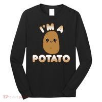 Funny Potato Costume Cute Kawaii Style Smiling Im A Potato Long Sleeve Shirt thumb 0
