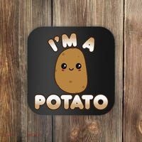 Funny Potato Costume Cute Kawaii Style Smiling Im A Potato Coaster thumb 0