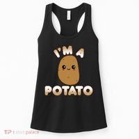 Funny Potato Costume Cute Kawaii Style Smiling Im A Potato Women's Tank Top thumb 0
