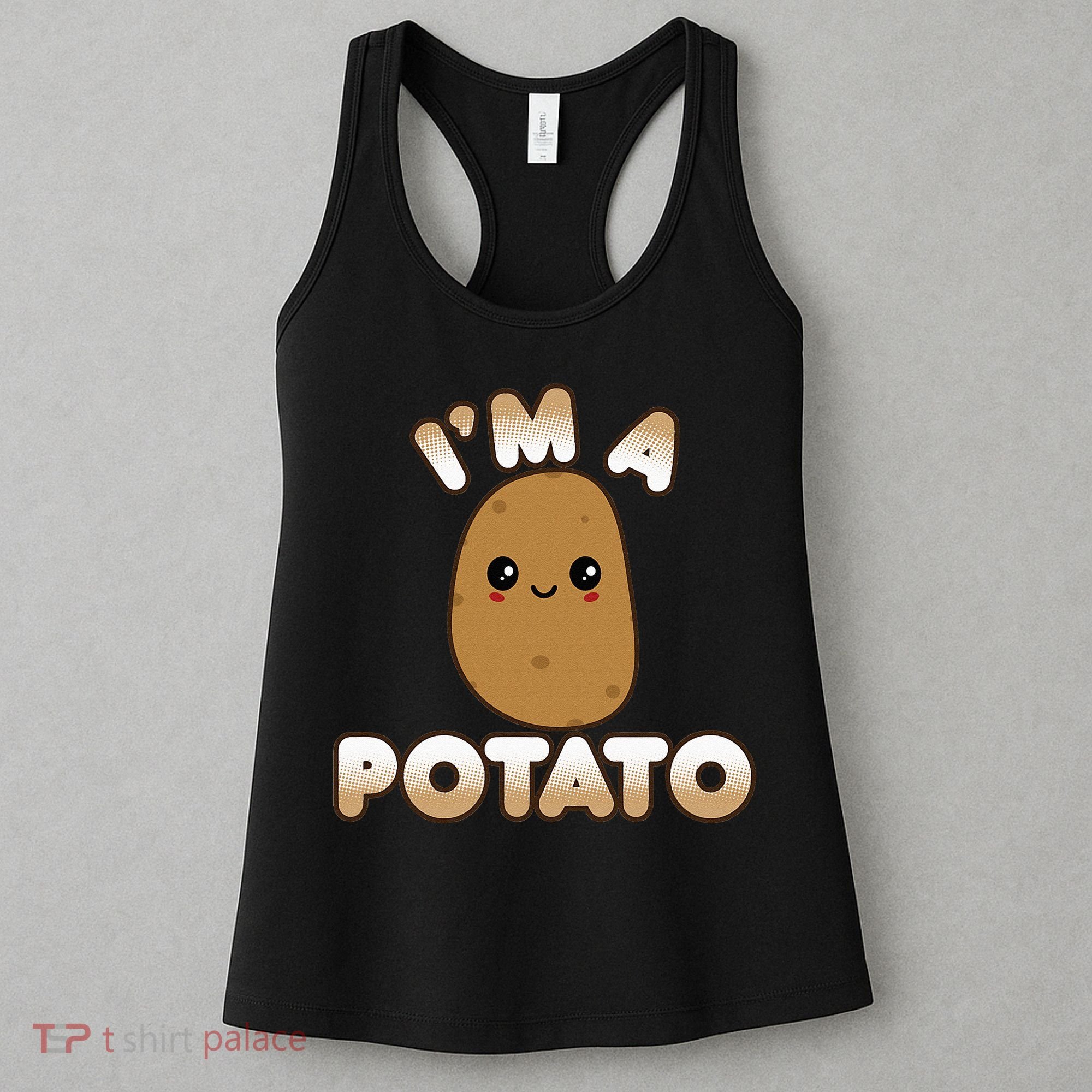 Funny Potato Costume Cute Kawaii Style Smiling Im A Potato Women's Tank Top