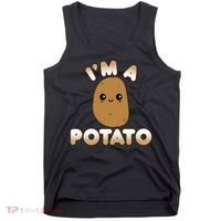 Funny Potato Costume Cute Kawaii Style Smiling Im A Potato Tank Top thumb 0