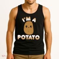Funny Potato Costume Cute Kawaii Style Smiling Im A Potato Tank Top thumb 3