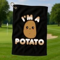 Funny Potato Costume Cute Kawaii Style Smiling Im A Potato Golf Towel thumb 1