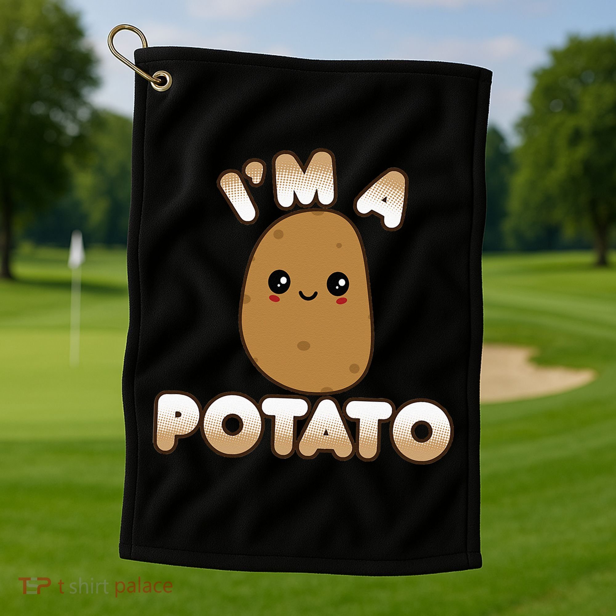 Funny Potato Costume Cute Kawaii Style Smiling Im A Potato Golf Towel