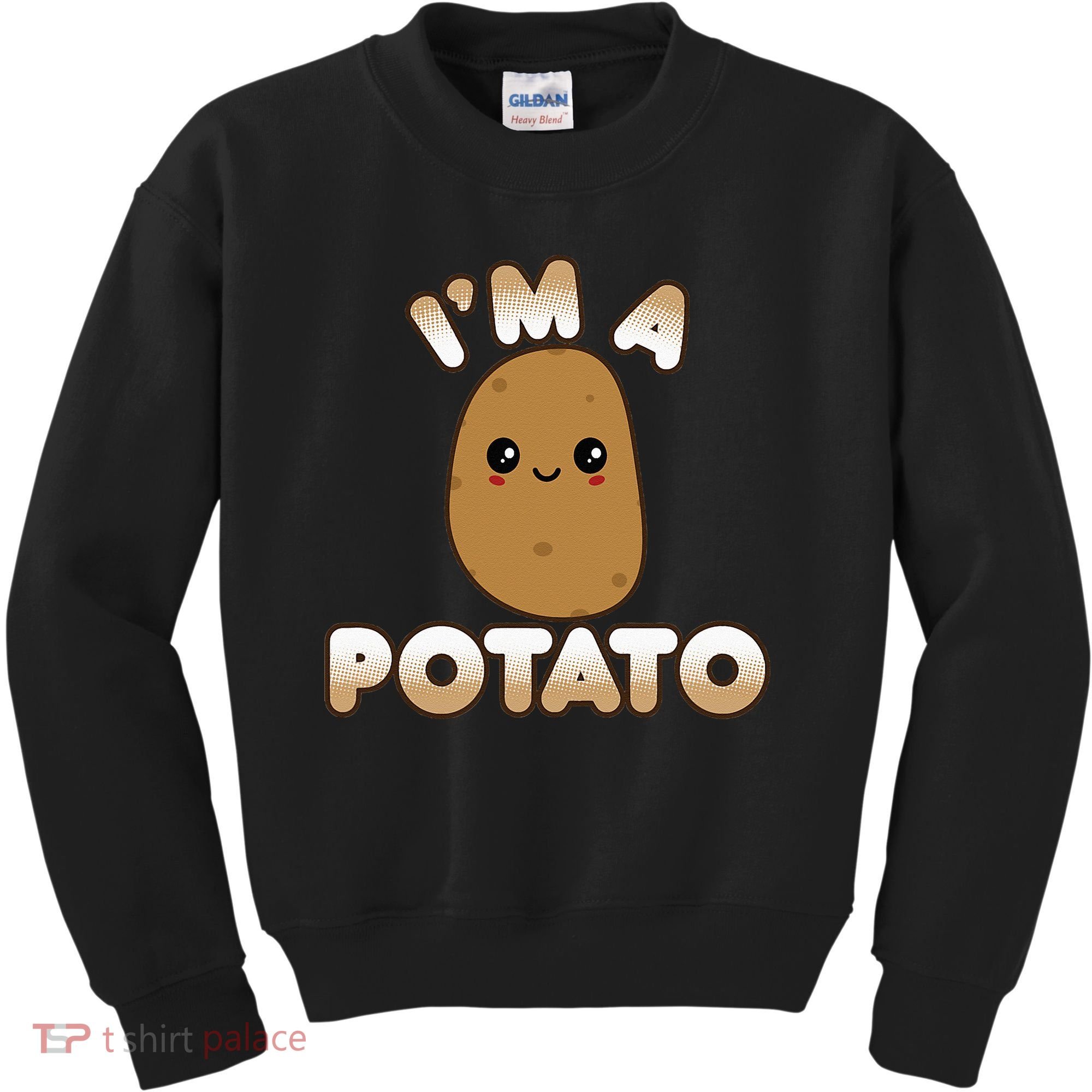 Funny Potato Costume Cute Kawaii Style Smiling Im A Potato Kids Sweatshirt
