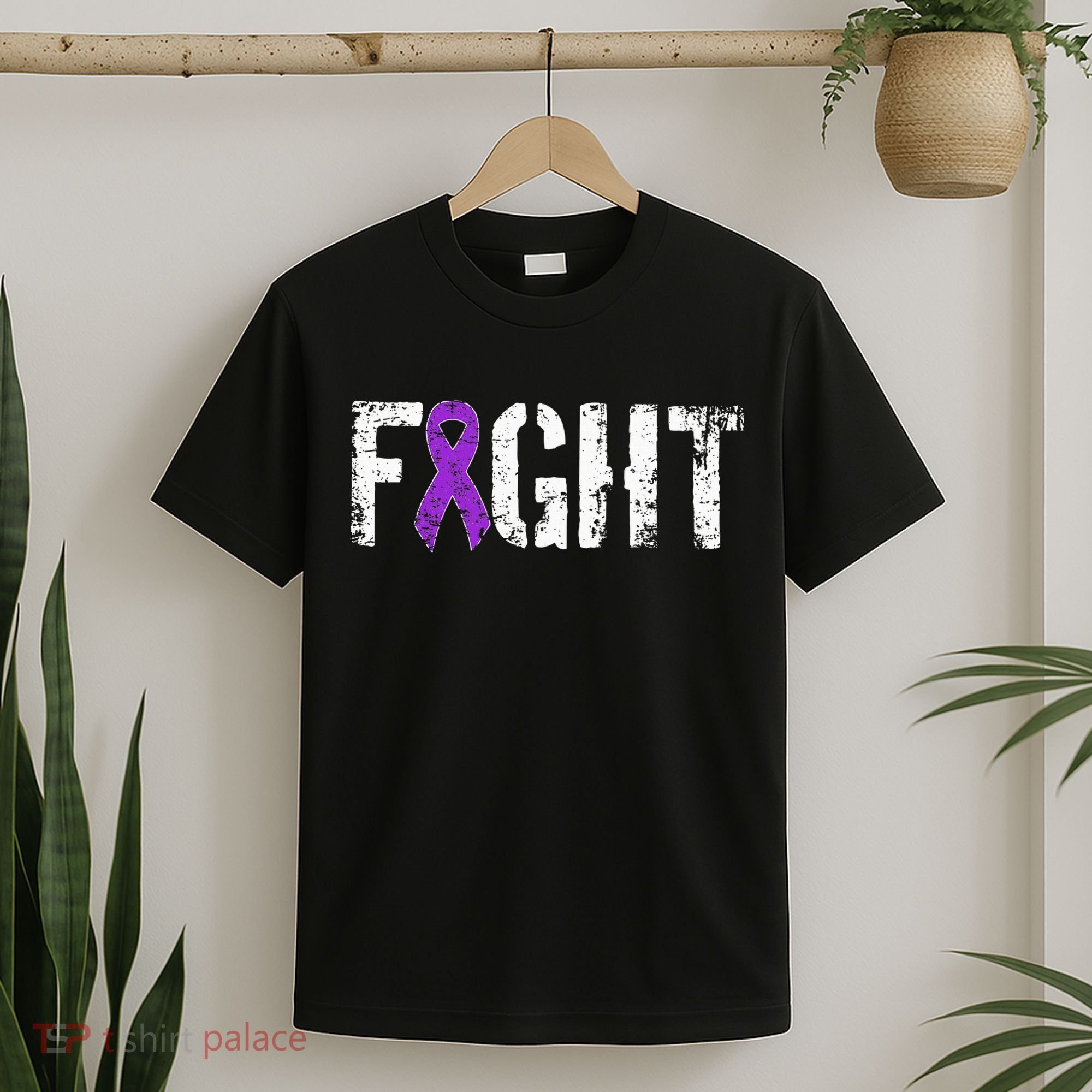 Fight Pancreatic Cancer Military Style Awareness Ribbon T-Shirt