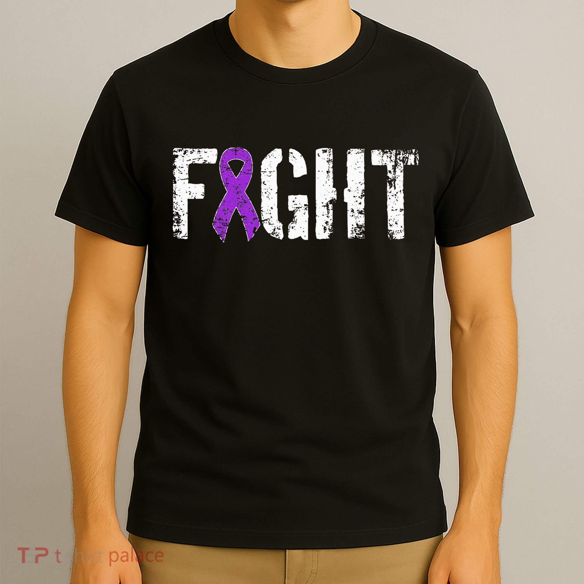 Fight Pancreatic Cancer Military Style Awareness Ribbon T-Shirt