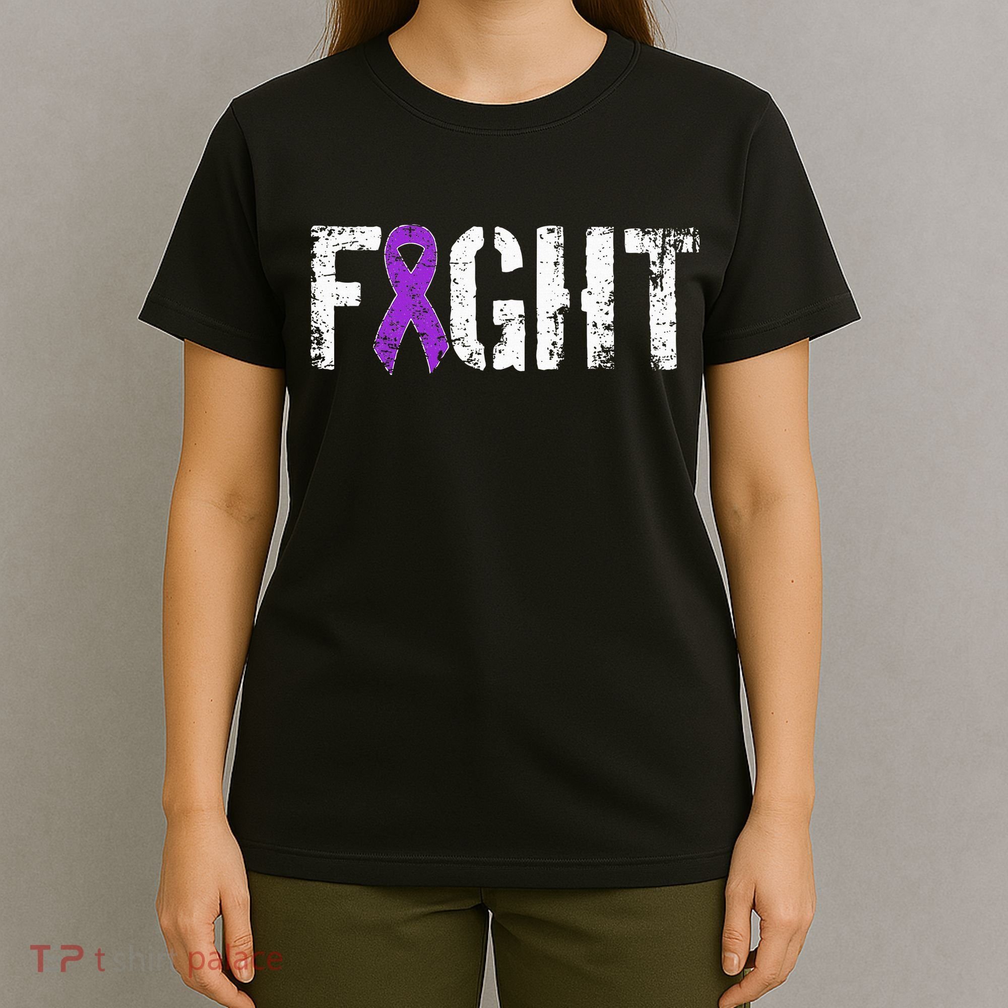 Fight Pancreatic Cancer Military Style Awareness Ribbon T-Shirt
